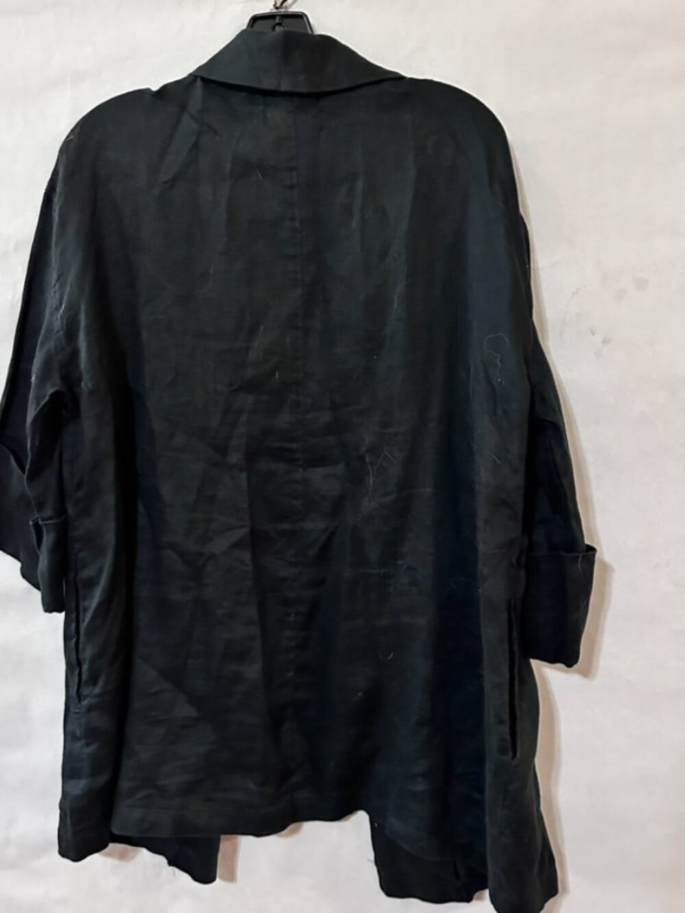 Tahari Linen Blazer Black Size Large Jacket Sport Coat Office EUC - Picture 6 of 6